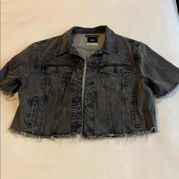 black denim cutoff jacket